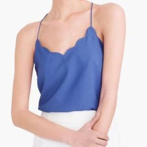 JCrew scalloped top, blue, 8